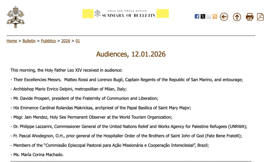 Comunicado del Vaticano