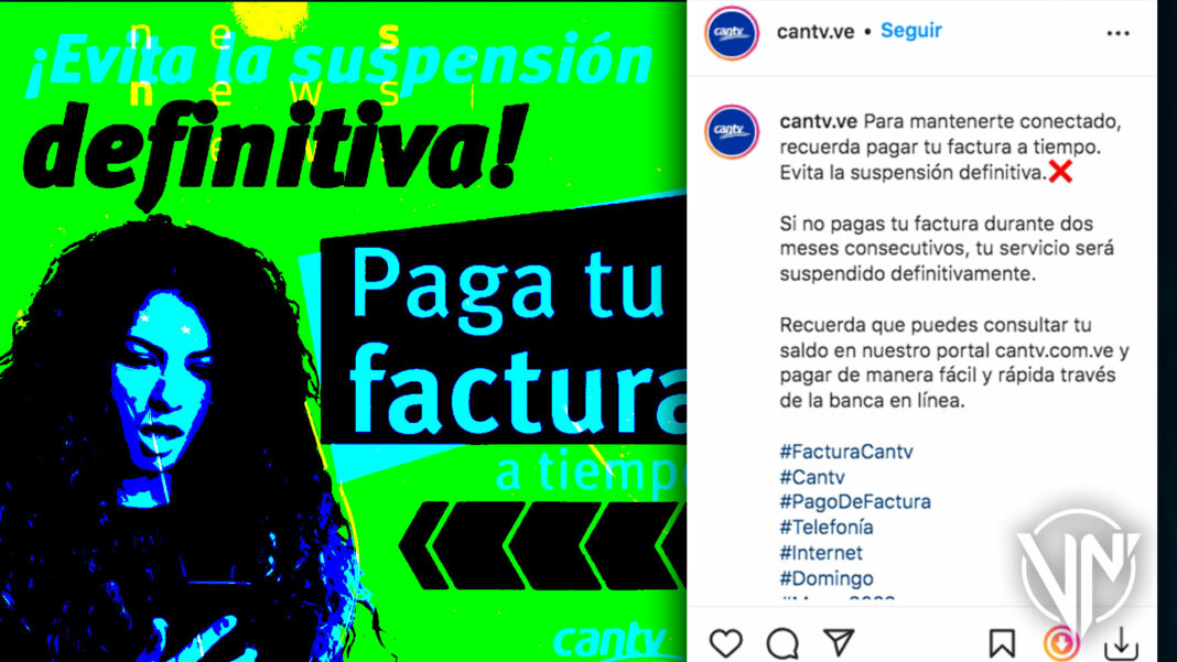 Cantv anuncia corte de servicio