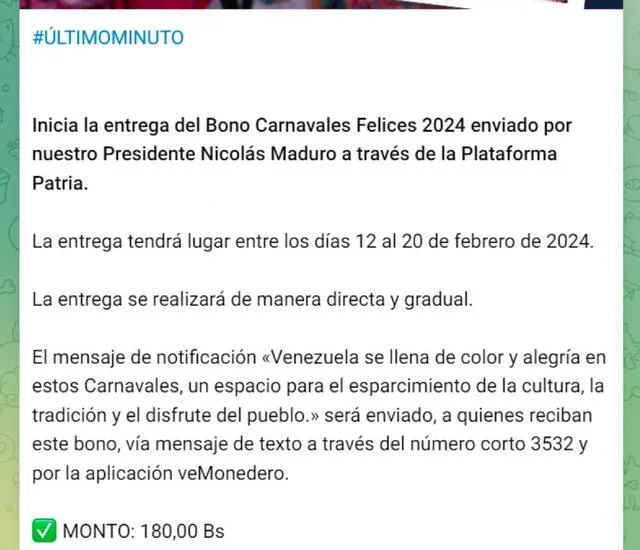 Anuncio del Primer Bono Especial en febrero 2024